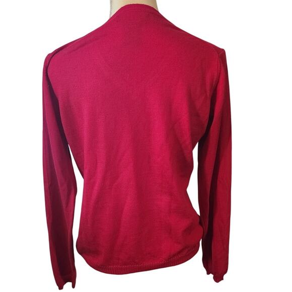 Silvana Merino Wool Long Sleeve Red Sweater Size Large - Picture 3 of 5